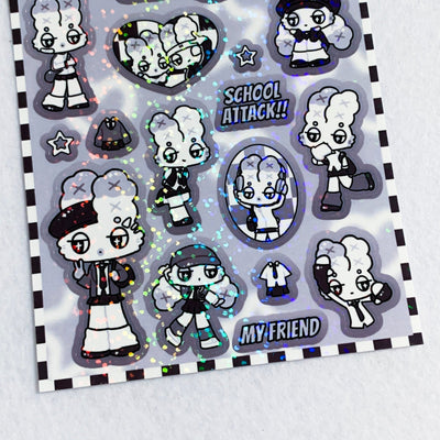 [HM11] NEW Henimani 'School Attack, TITIS' Sticker Sheet - Henimani__korean_sticker_stationery