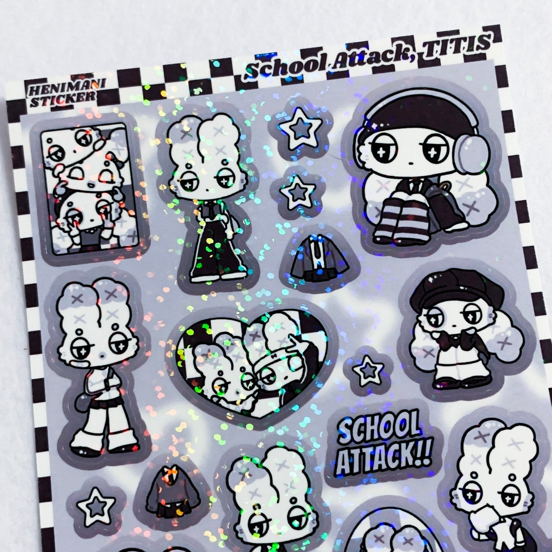 [HM11] NEW Henimani 'School Attack, TITIS' Sticker Sheet - Henimani__korean_sticker_stationery