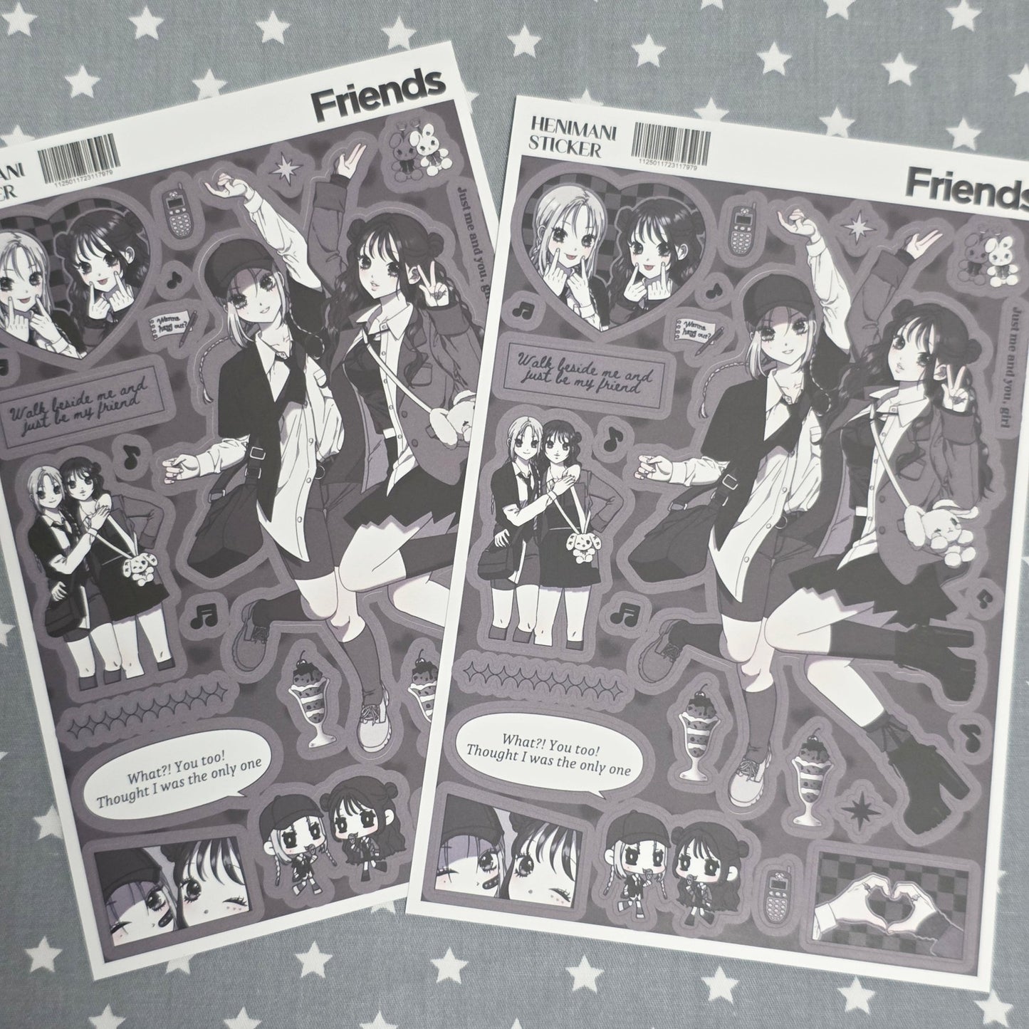 [HM13] NEW Henimani 'Friends' Sticker Sheet - Henimani__korean_sticker_stationery