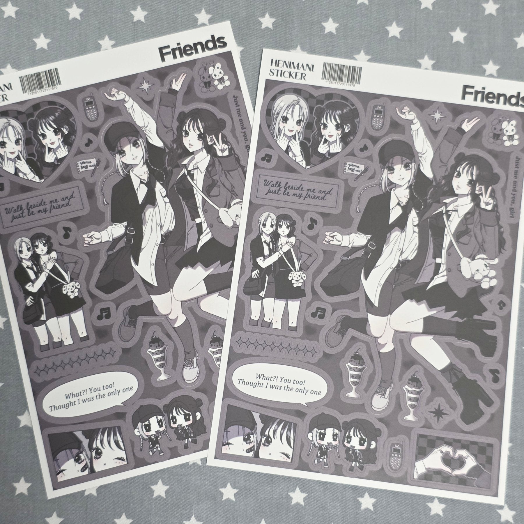 [HM13] NEW Henimani 'Friends' Sticker Sheet - Henimani__korean_sticker_stationery