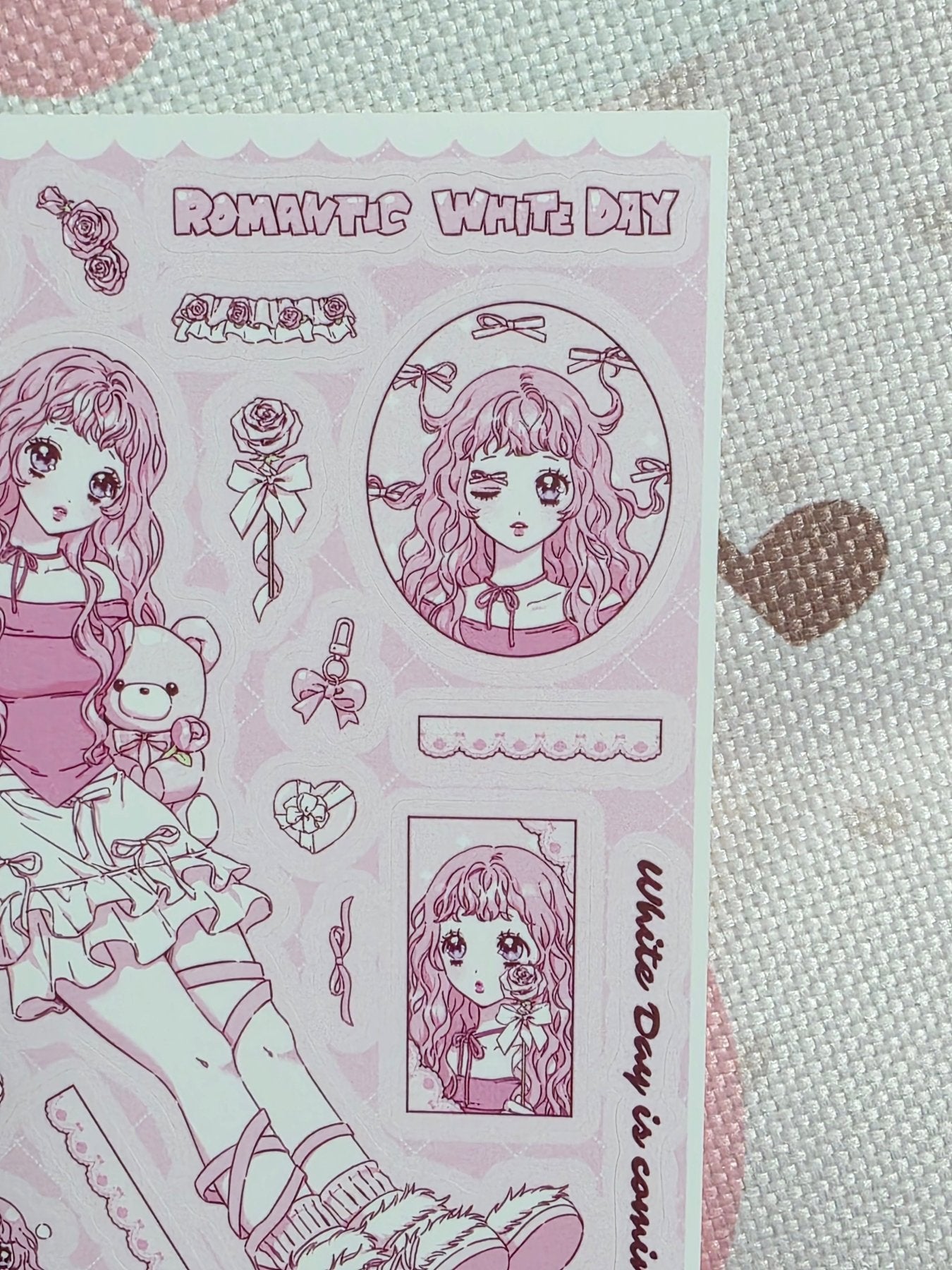 [HM17] NEW Henimani 'Pink Rose' Sticker Sheet - Henimani__korean_sticker_stationery