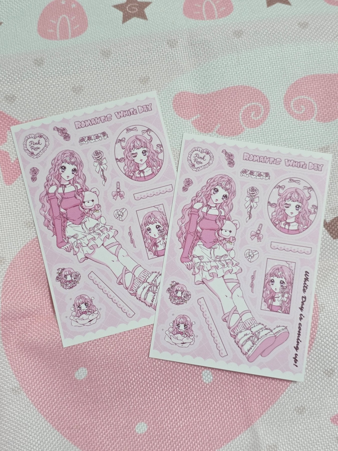 [HM17] NEW Henimani 'Pink Rose' Sticker Sheet - Henimani__korean_sticker_stationery