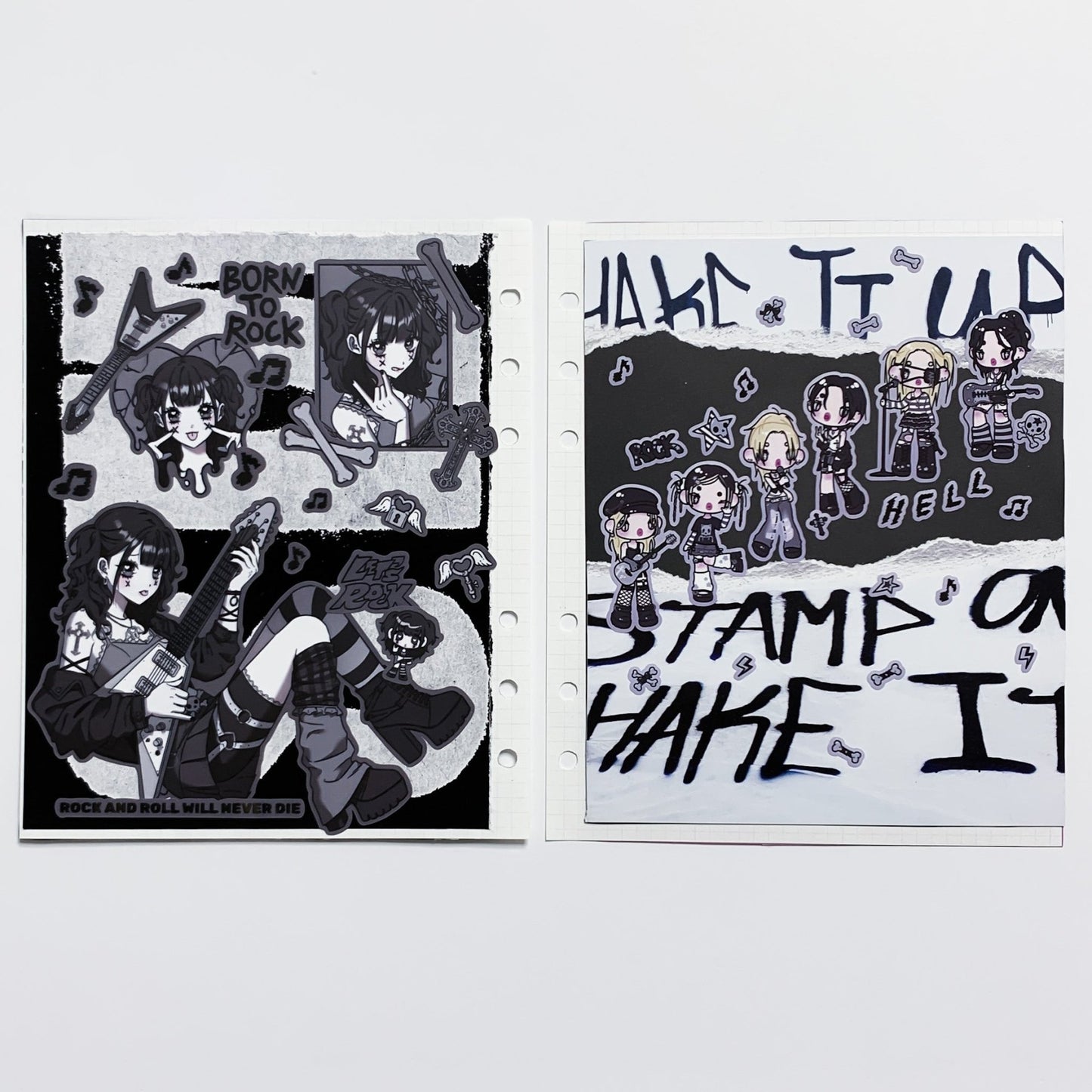 [HM21] NEW Henimani 'Let's Rock!' Sticker Sheet - Henimani__korean_sticker_stationery