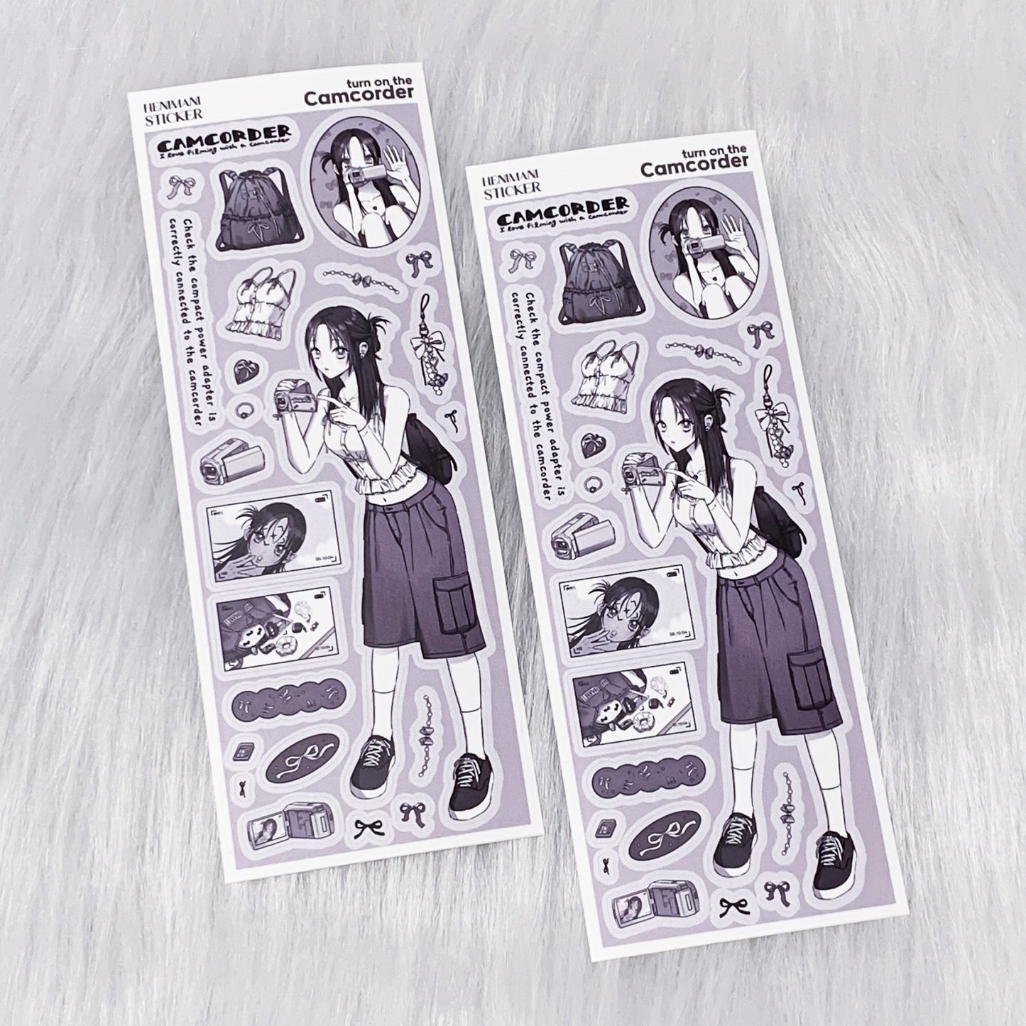 [HM22] NEW Henimani 'Turn on the Camcorder' Sticker Sheet - Henimani__korean_sticker_stationery