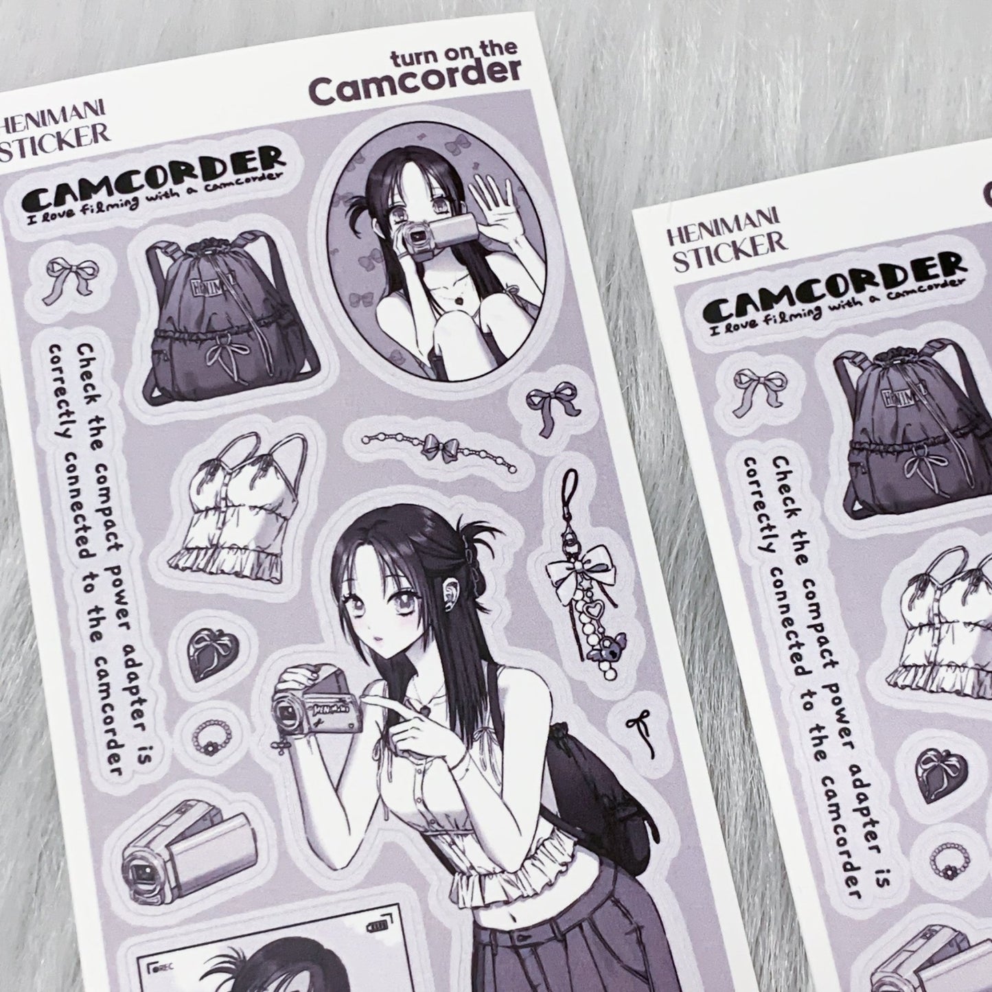 [HM22] NEW Henimani 'Turn on the Camcorder' Sticker Sheet - Henimani__korean_sticker_stationery