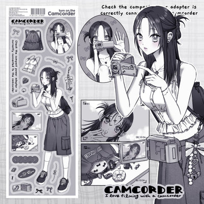 [HM22] NEW Henimani 'Turn on the Camcorder' Sticker Sheet - Henimani__korean_sticker_stationery