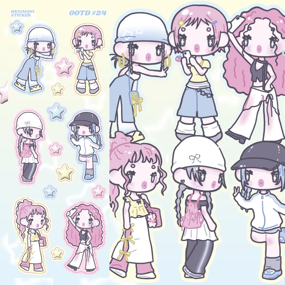 [HM23] NEW Henimani 'OOTD 24/25/26/27' Sticker Sheet (options) - Henimani_HM23S1 - 24_korean_sticker_stationery