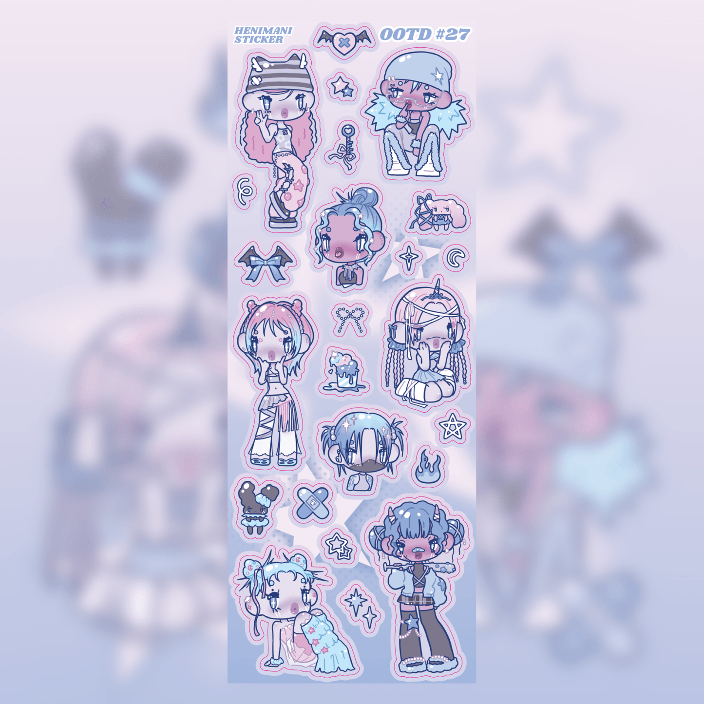 [HM23] NEW Henimani 'OOTD 24/25/26/27' Sticker Sheet (options) - Henimani_HM23S3 - 26_korean_sticker_stationery