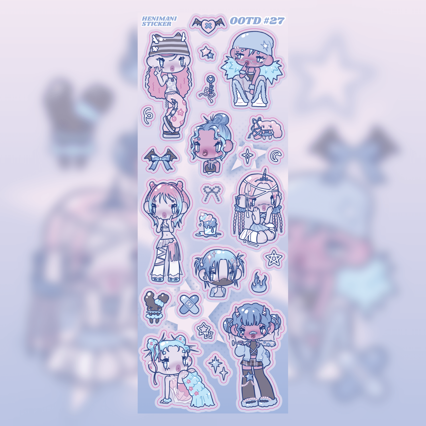 [HM23] NEW Henimani 'OOTD 24/25/26/27' Sticker Sheet (options) - Henimani_HM23S3 - 26_korean_sticker_stationery