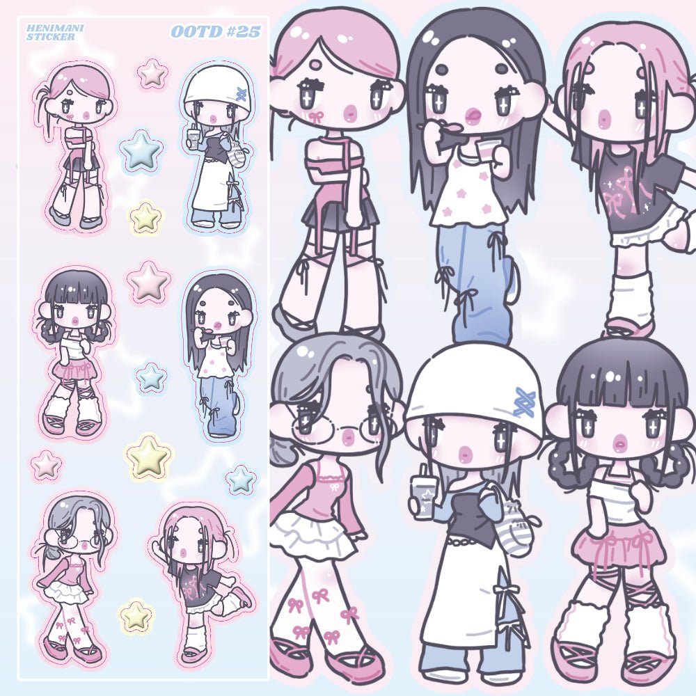[HM23] NEW Henimani 'OOTD 24/25/26/27' Sticker Sheet (options) - Henimani_HM23S2 - 25_korean_sticker_stationery