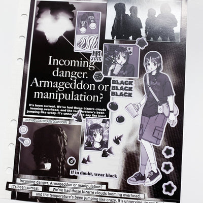 [HM24] NEW Henimani 'The Color Black' Sticker Sheet - Henimani__korean_sticker_stationery