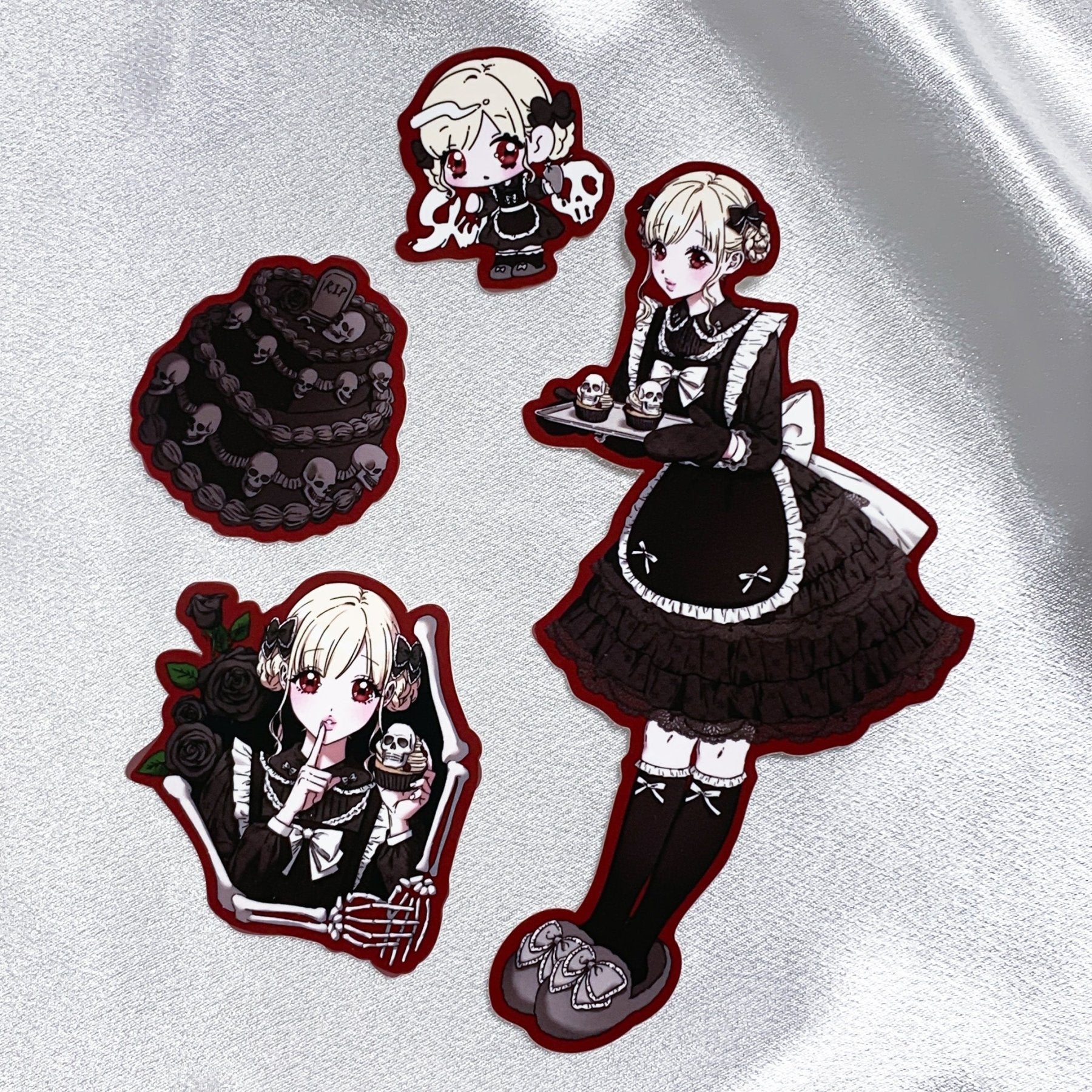 [HM26] NEW Henimani 'Ghost Panda/Skull Cake' Removable Sticker Set (options) - Henimani_HM26S2 - Skull Cake_korean_sticker_stationery
