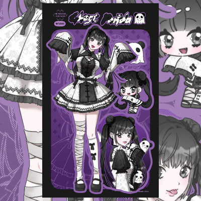 [HM26] NEW Henimani 'Ghost Panda/Skull Cake' Removable Sticker Set (options) - Henimani_HM26S1 - Ghost Panda_korean_sticker_stationery