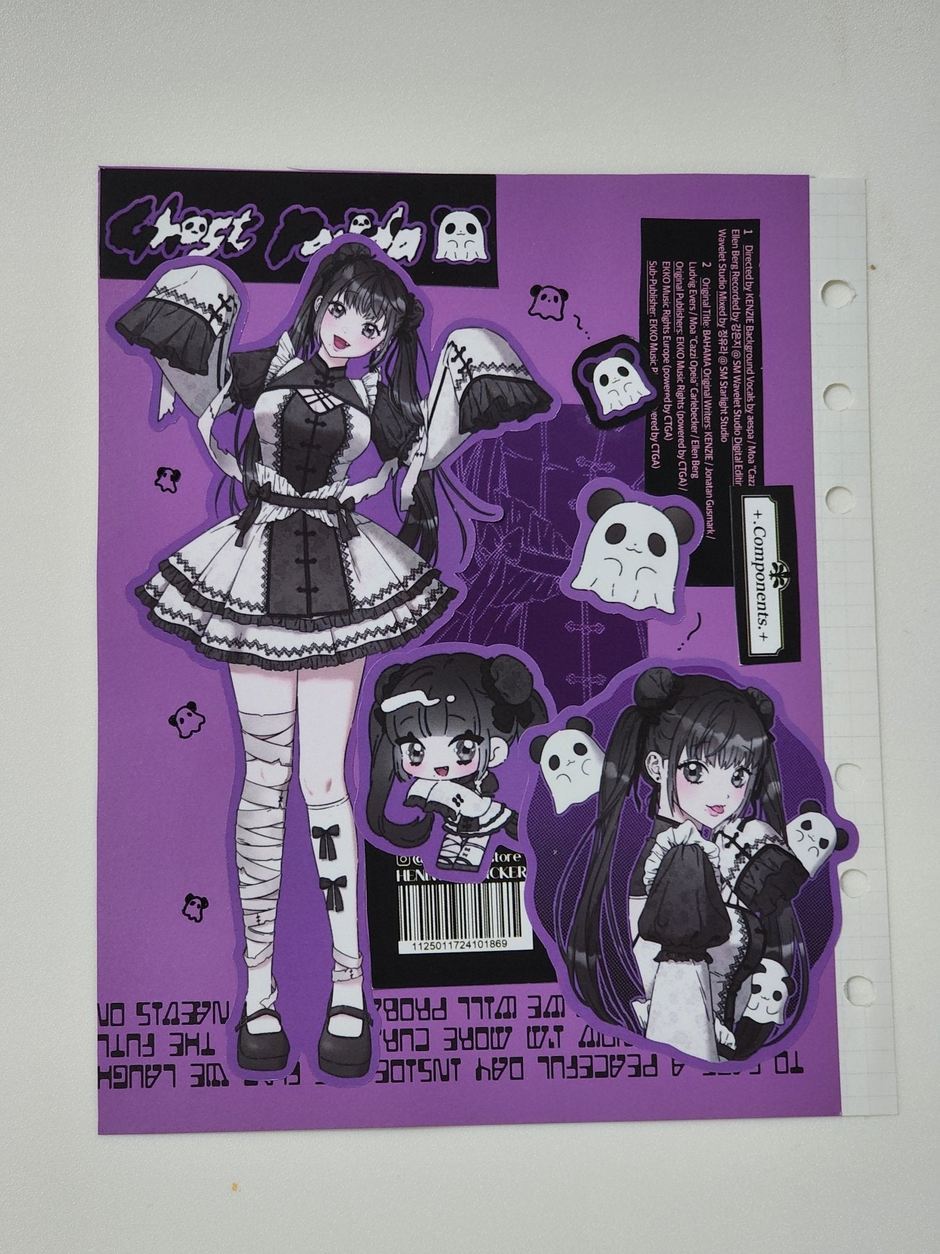 [HM26] NEW Henimani 'Ghost Panda/Skull Cake' Removable Sticker Set (options) - Henimani_HM26S1 - Ghost Panda_korean_sticker_stationery