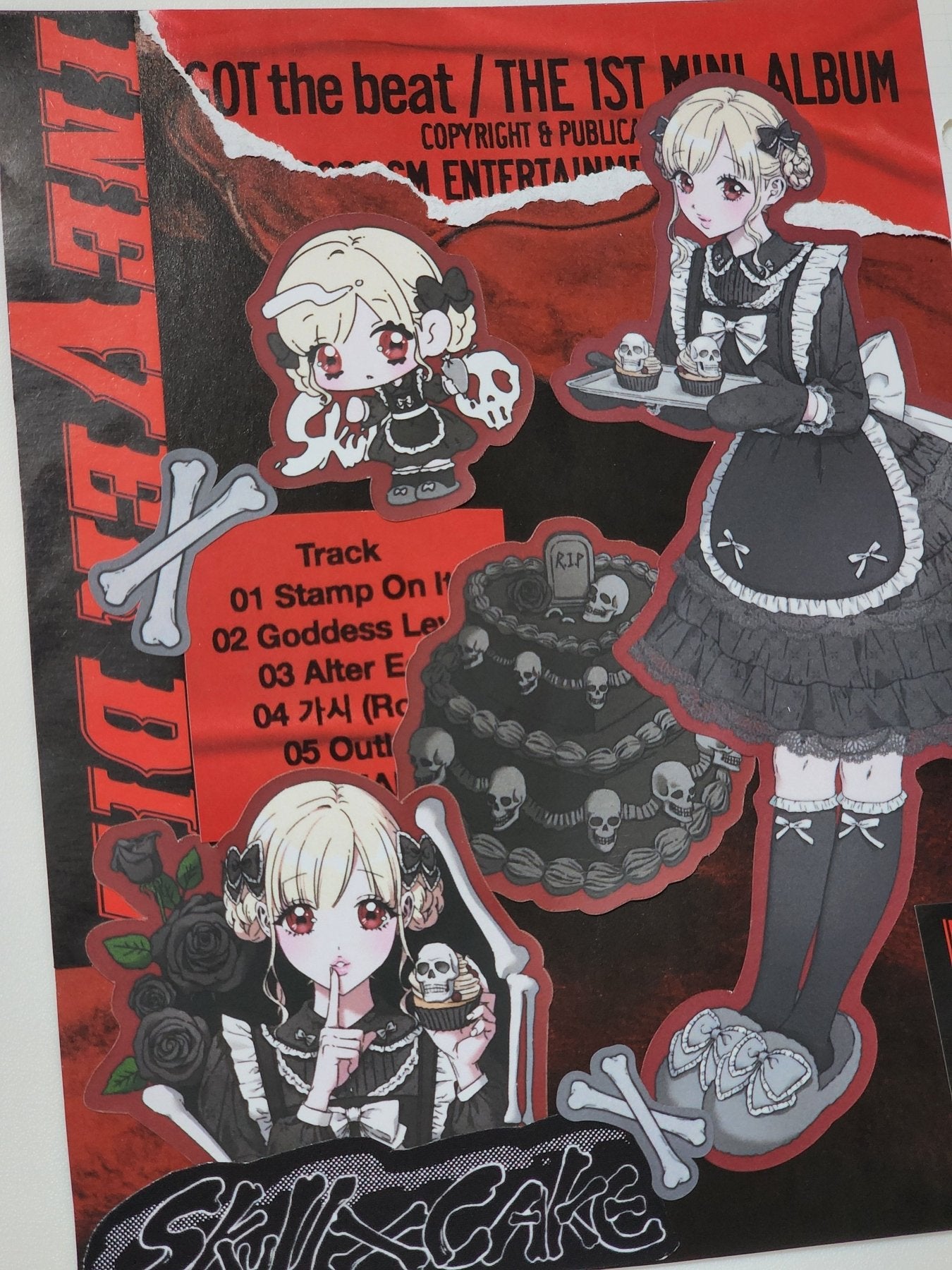 [HM26] NEW Henimani 'Ghost Panda/Skull Cake' Removable Sticker Set (options) - Henimani_HM26S2 - Skull Cake_korean_sticker_stationery