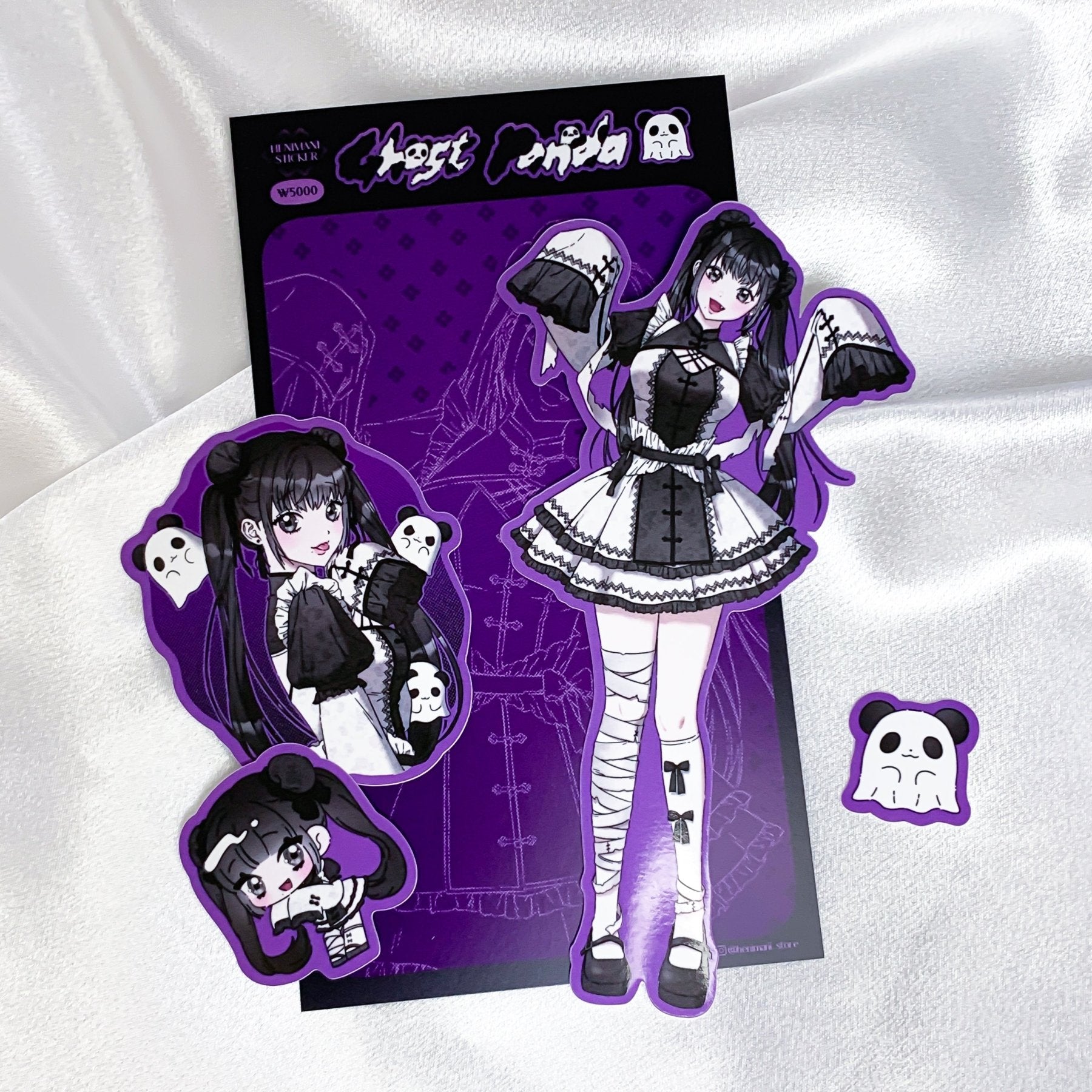 [HM26] NEW Henimani 'Ghost Panda/Skull Cake' Removable Sticker Set (options) - Henimani_HM26S1 - Ghost Panda_korean_sticker_stationery