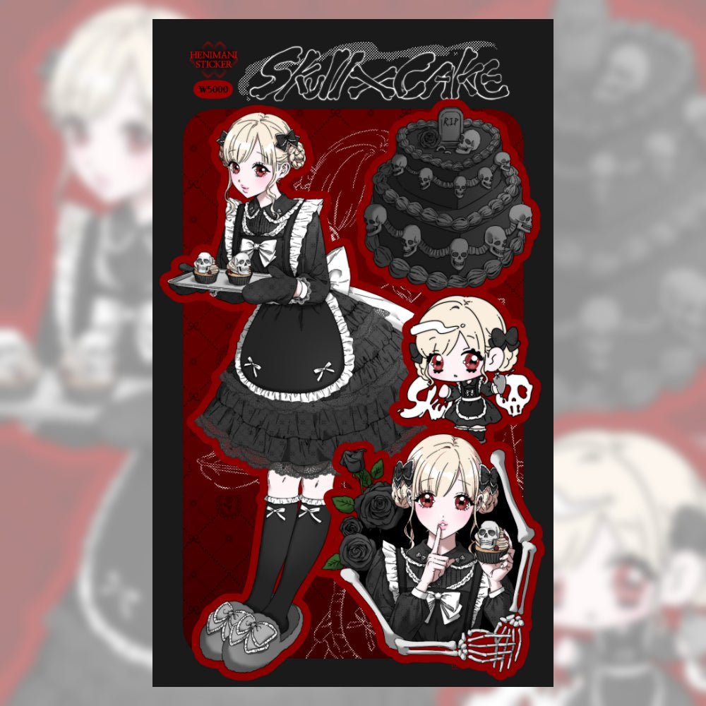 [HM26] NEW Henimani 'Ghost Panda/Skull Cake' Removable Sticker Set (options) - Henimani_HM26S2 - Skull Cake_korean_sticker_stationery