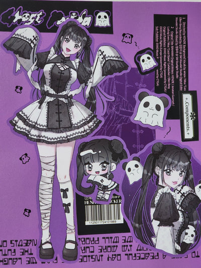 [HM26] NEW Henimani 'Ghost Panda/Skull Cake' Removable Sticker Set (options) - Henimani_HM26S1 - Ghost Panda_korean_sticker_stationery