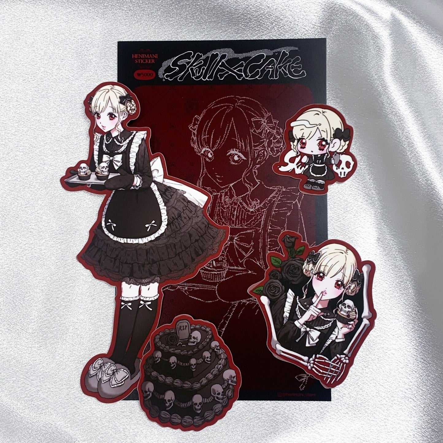 [HM26] NEW Henimani 'Ghost Panda/Skull Cake' Removable Sticker Set (options) - Henimani_HM26S2 - Skull Cake_korean_sticker_stationery