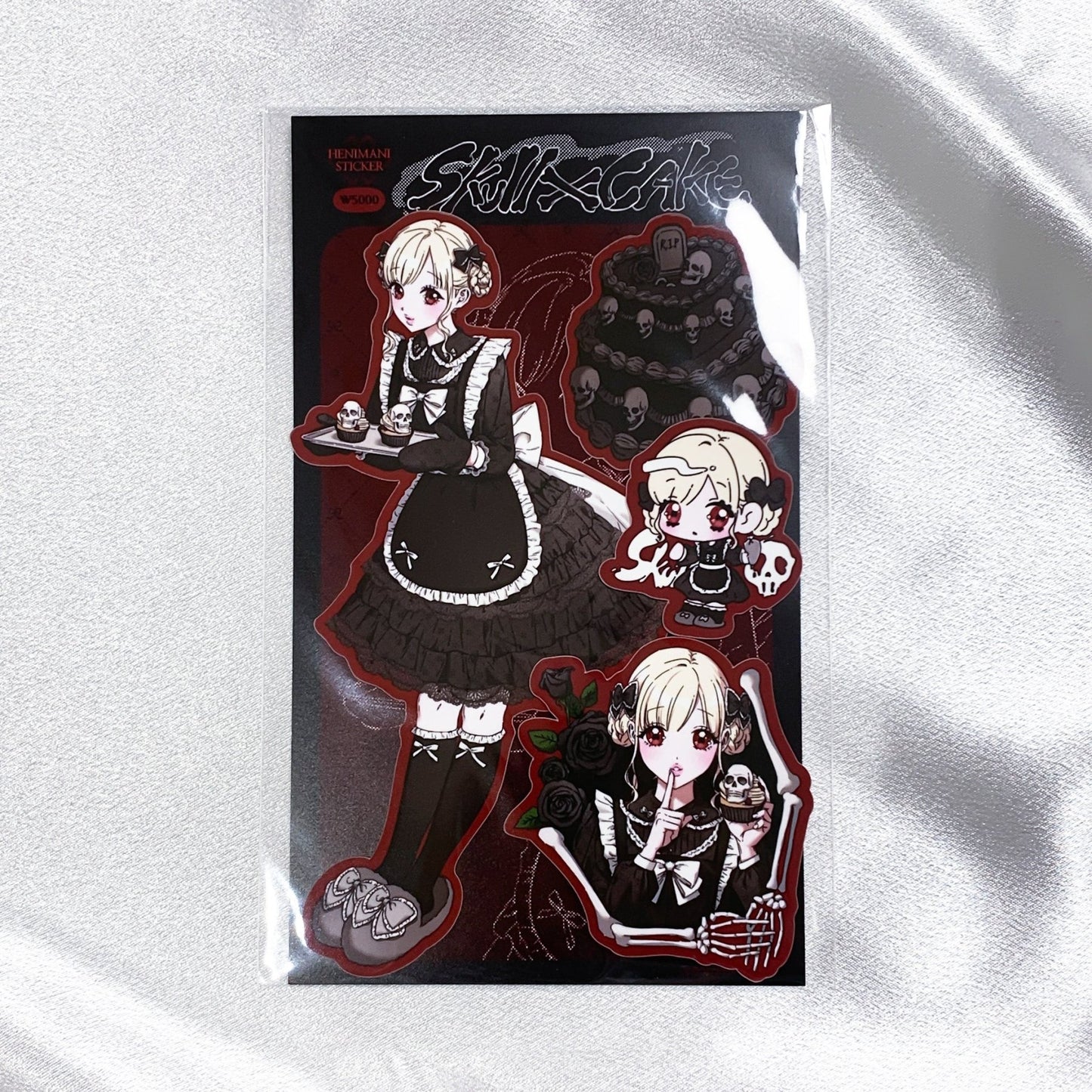 [HM26] NEW Henimani 'Ghost Panda/Skull Cake' Removable Sticker Set (options) - Henimani_HM26S2 - Skull Cake_korean_sticker_stationery