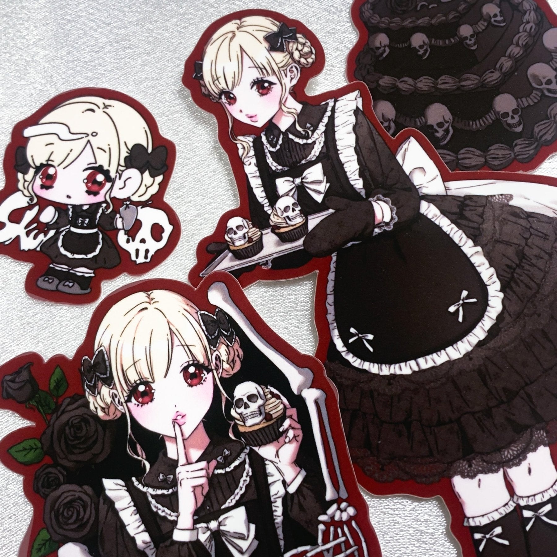 [HM26] NEW Henimani 'Ghost Panda/Skull Cake' Removable Sticker Set (options) - Henimani_HM26S2 - Skull Cake_korean_sticker_stationery