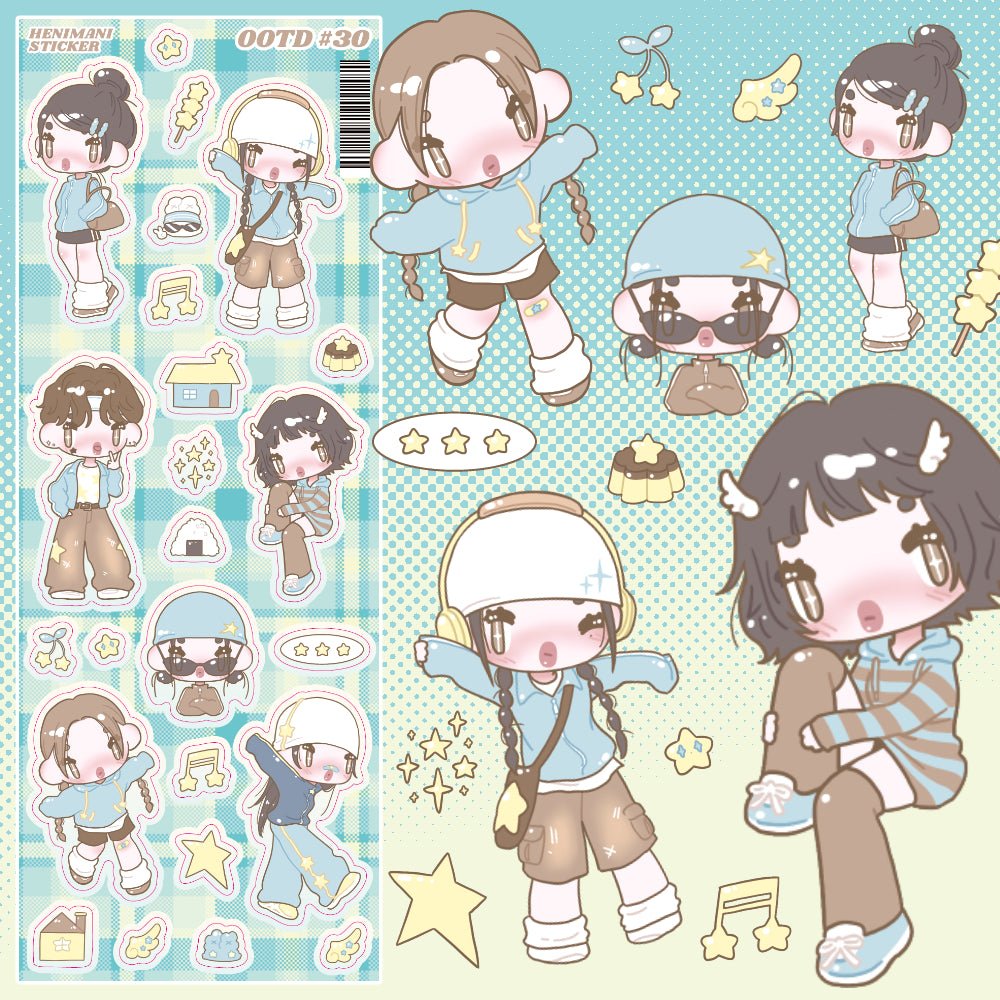 [HM27] NEW Henimani 'OOTD 28/29/30' Sticker Sheet - Henimani_HM27S3 - 30_korean_sticker_stationery