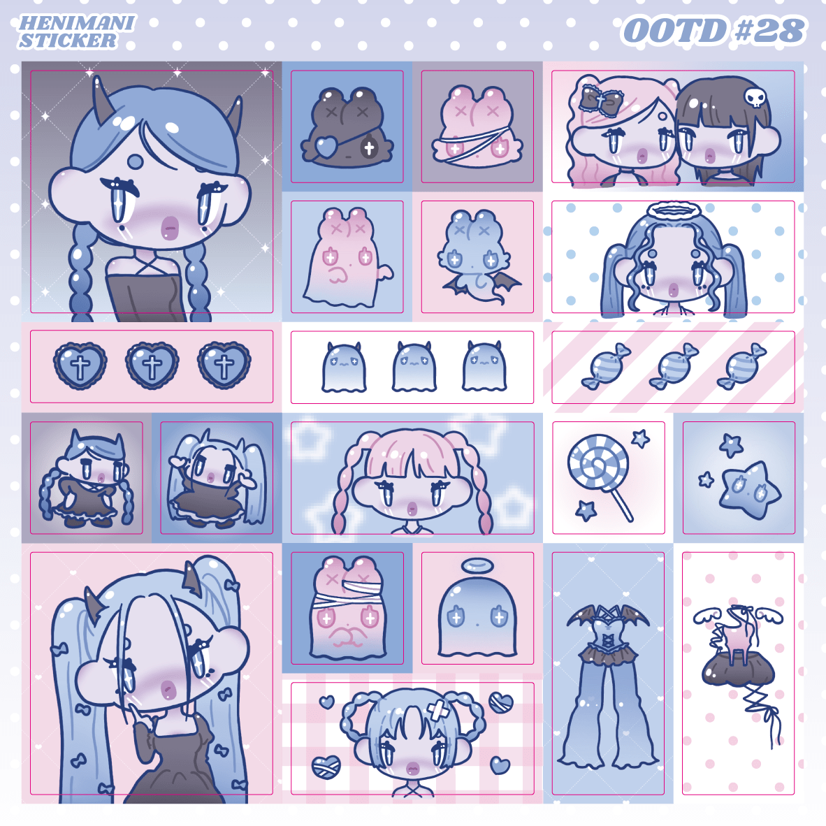 [HM27] NEW Henimani 'OOTD 28/29/30' Sticker Sheet - Henimani_HM27S1 - 28_korean_sticker_stationery