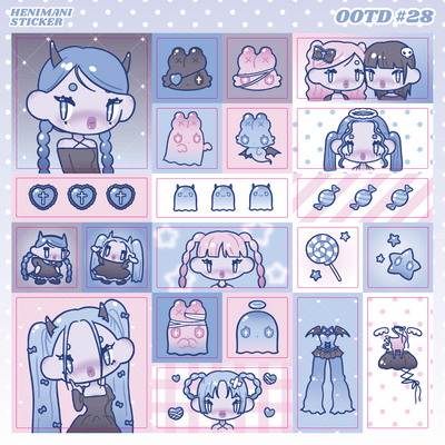 [HM27] NEW Henimani 'OOTD 28/29/30' Sticker Sheet - Henimani_HM27S1 - 28_korean_sticker_stationery