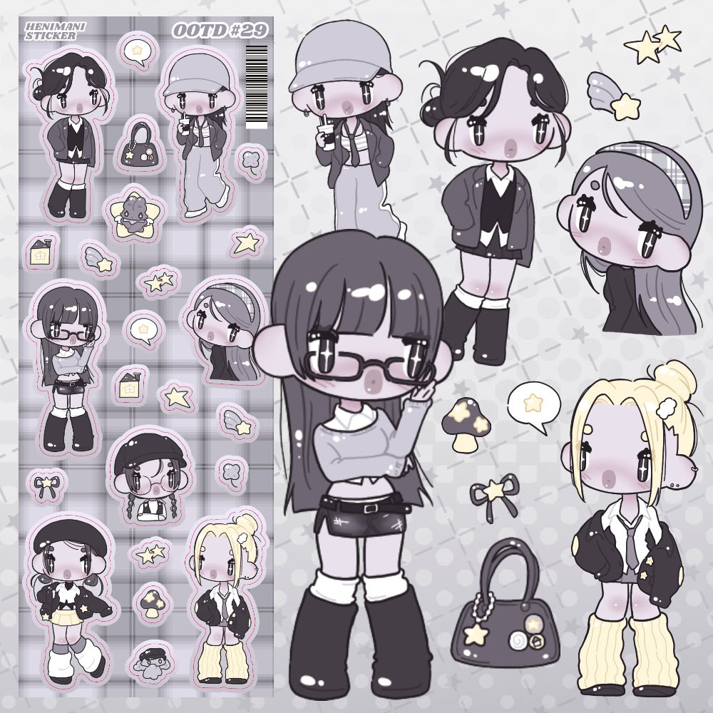 [HM27] NEW Henimani 'OOTD 28/29/30' Sticker Sheet - Henimani_HM27S2 - 29_korean_sticker_stationery