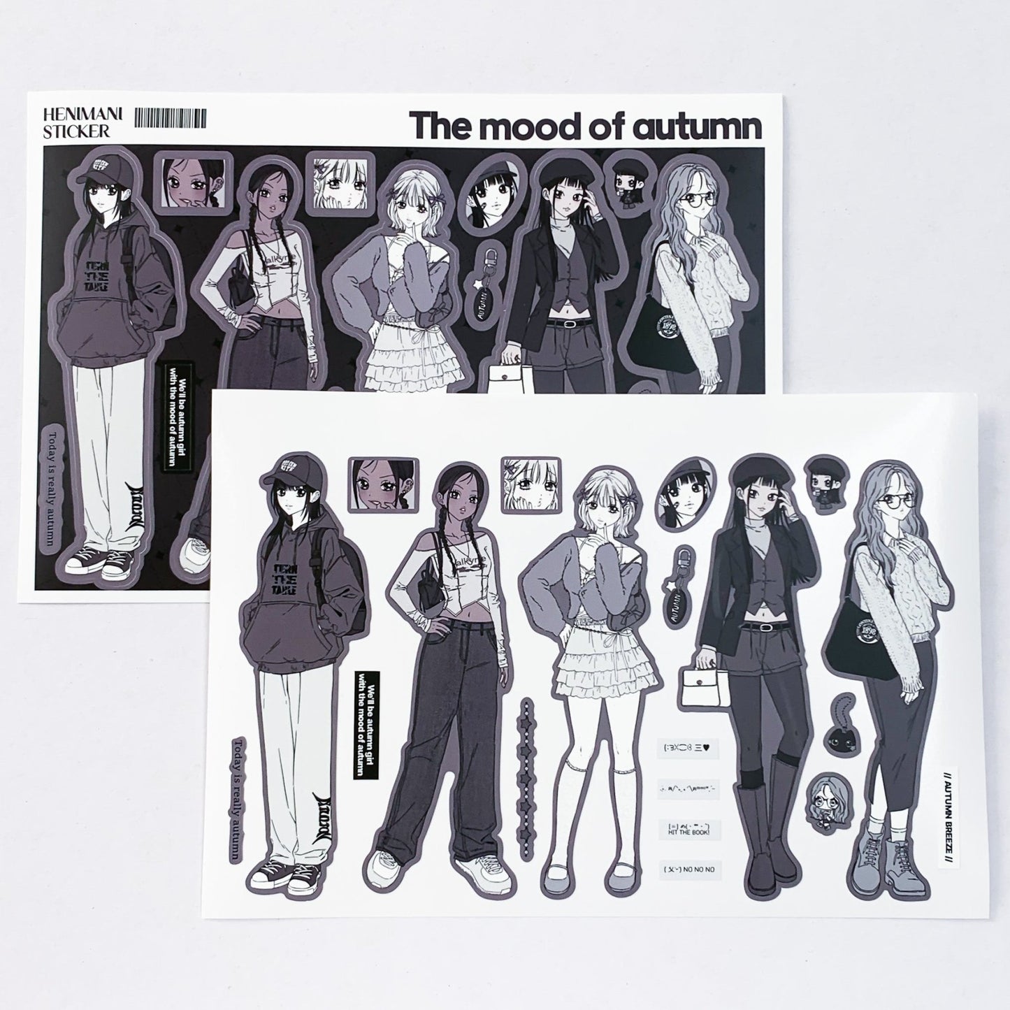 [HM28] NEW Henimani 'The Mood of Autumn' Sticker Sheet - Henimani__korean_sticker_stationery