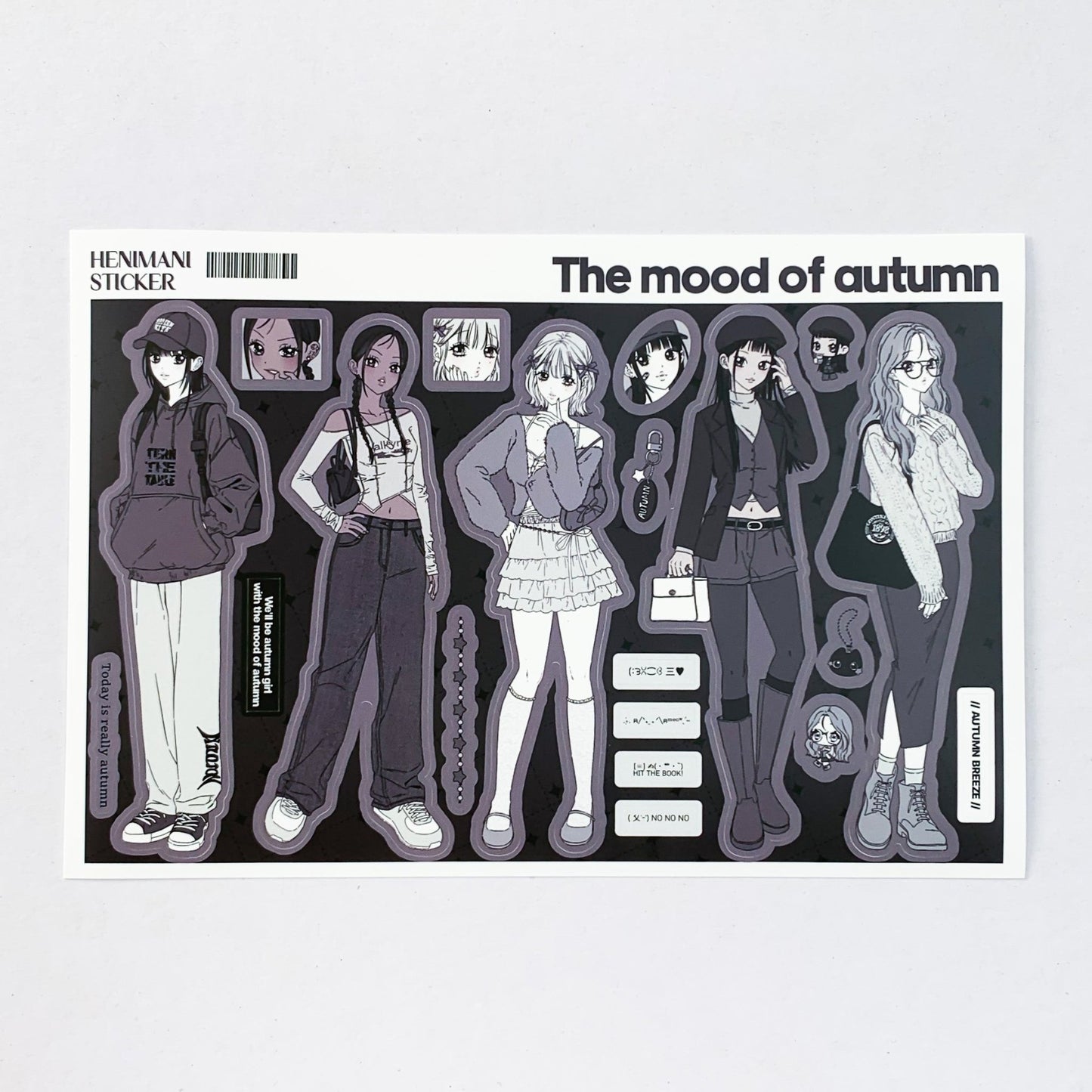 [HM28] NEW Henimani 'The Mood of Autumn' Sticker Sheet - Henimani__korean_sticker_stationery