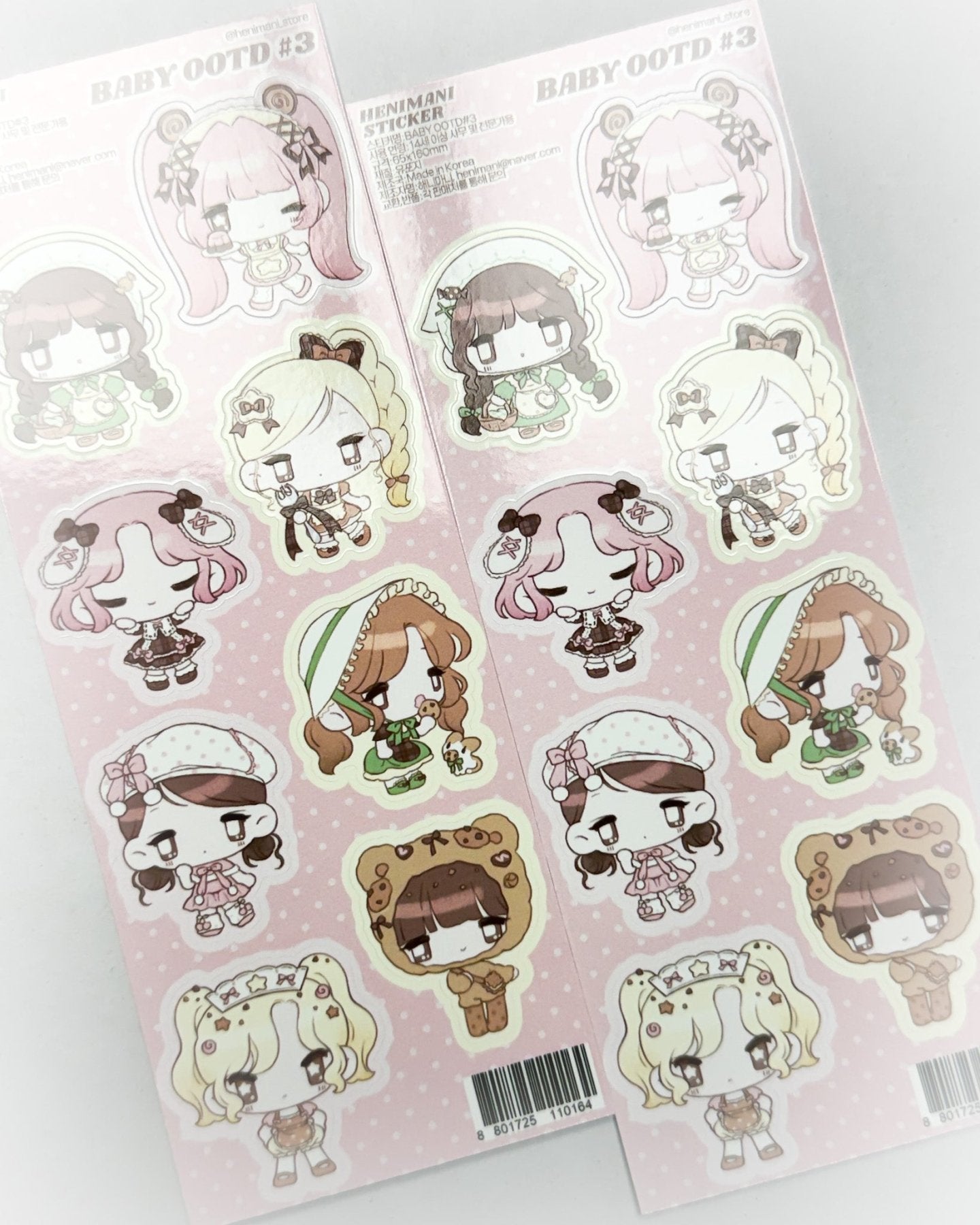 [HM30] NEW Henimani 'Baby OOTD 1/2/3' Sticker Sheet (options) - Henimani_HM30S3 - 3_korean_sticker_stationery