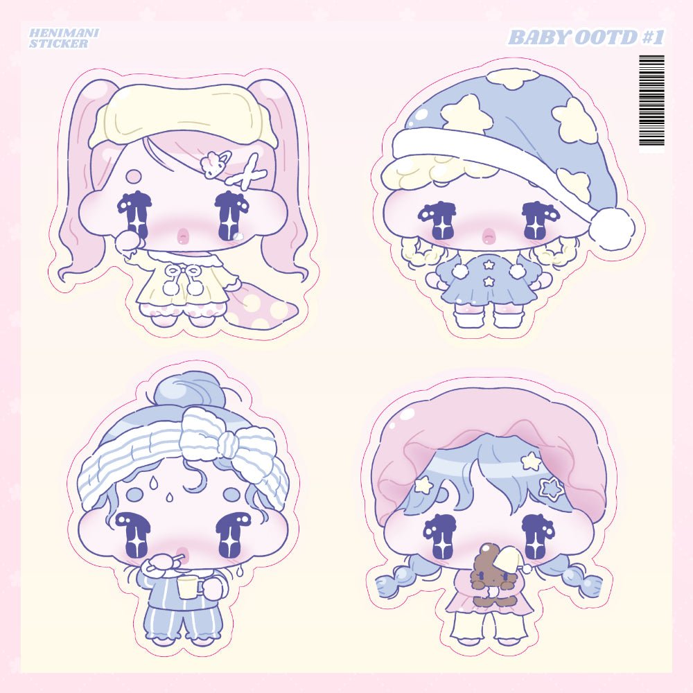 [HM30] NEW Henimani 'Baby OOTD 1/2/3' Sticker Sheet (options) - Henimani_HM30S1 - 1_korean_sticker_stationery