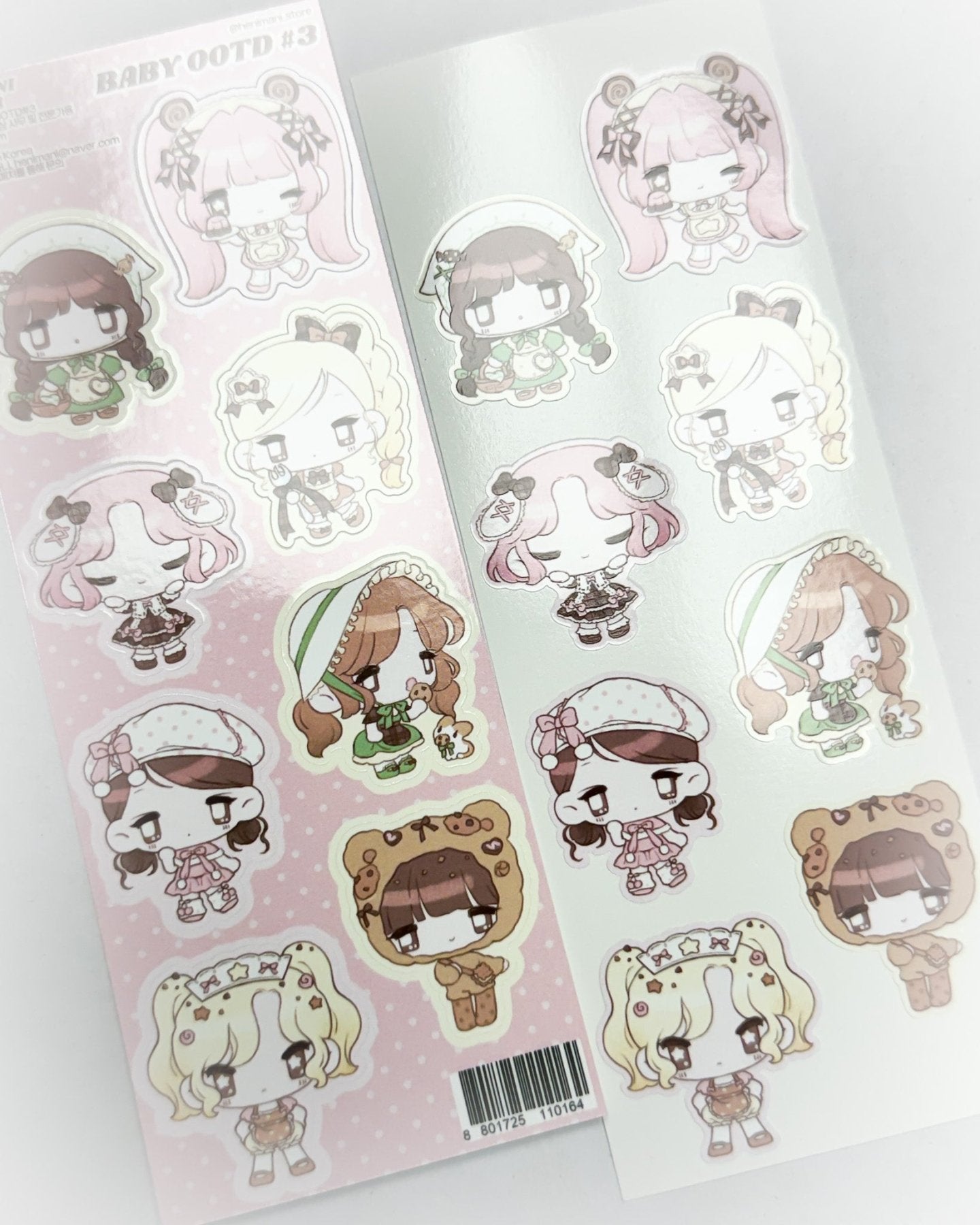 [HM30] NEW Henimani 'Baby OOTD 1/2/3' Sticker Sheet (options) - Henimani_HM30S3 - 3_korean_sticker_stationery