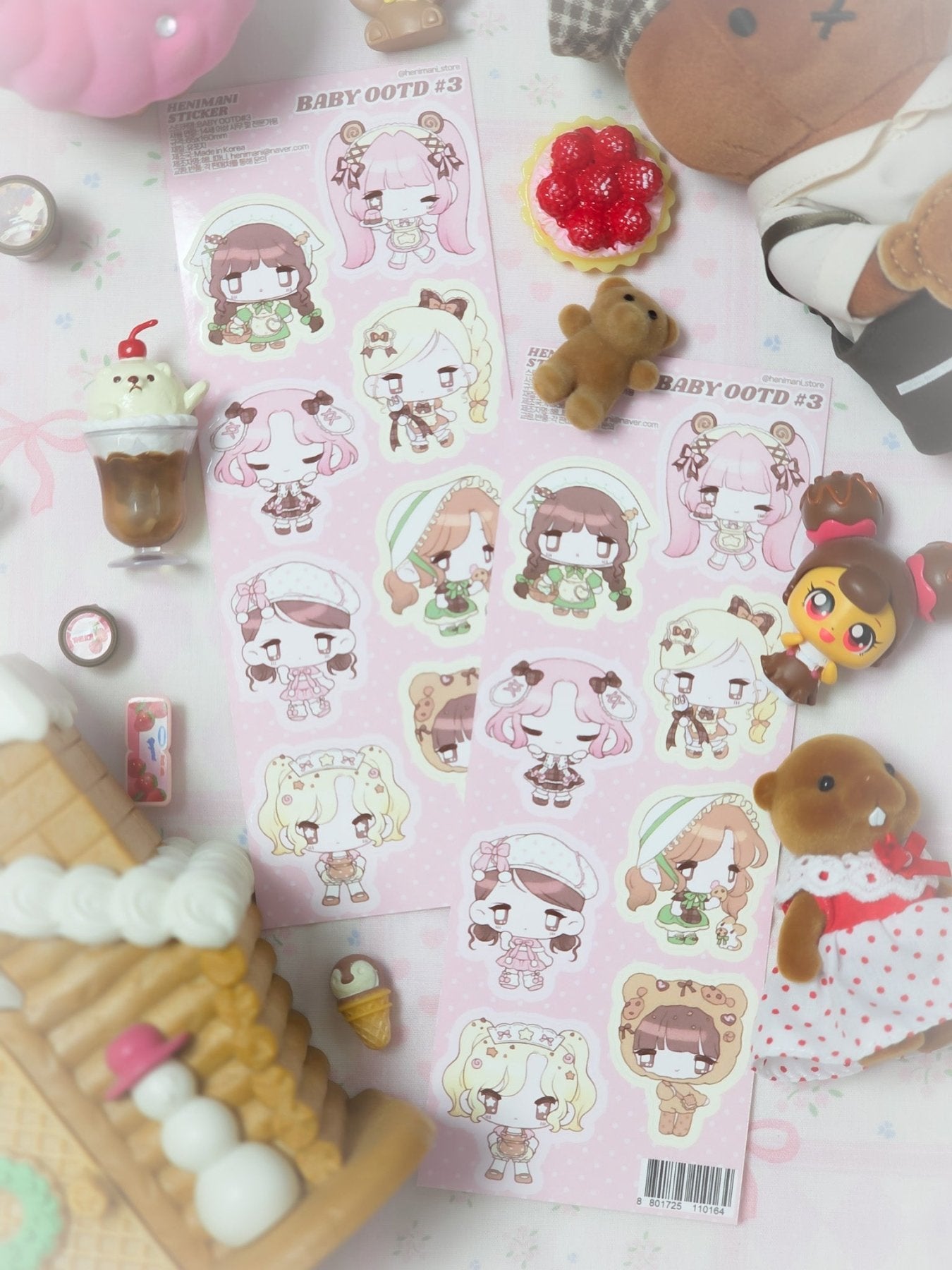 [HM30] NEW Henimani 'Baby OOTD 1/2/3' Sticker Sheet (options) - Henimani_HM30S3 - 3_korean_sticker_stationery