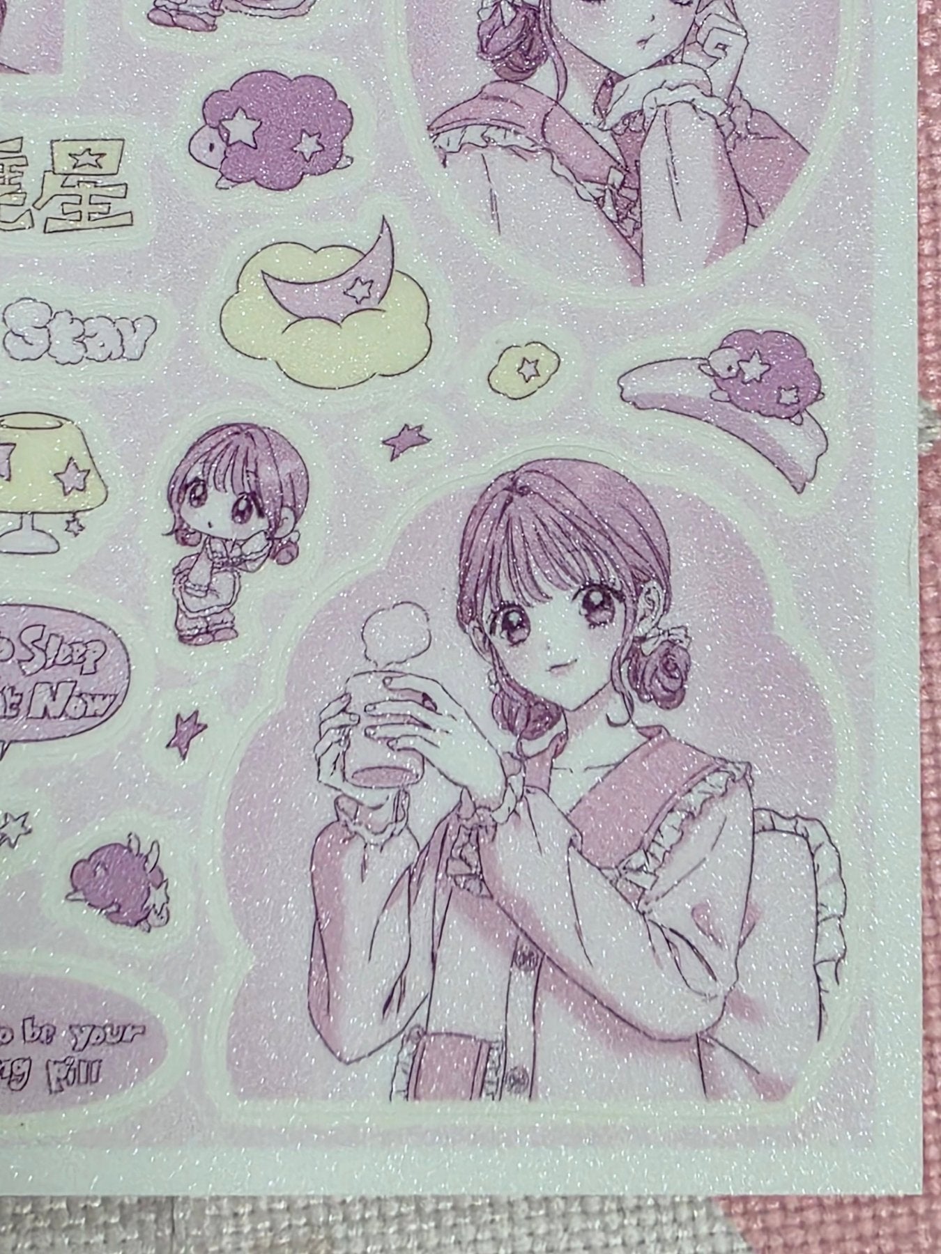 [HM31] NEW Henimani 'Moon & Stars at Dawn/Beware of Cold' Sticker Sheet (options) - Henimani_HM31S1 - Moon & Stars at Dawn_korean_sticker_stationery