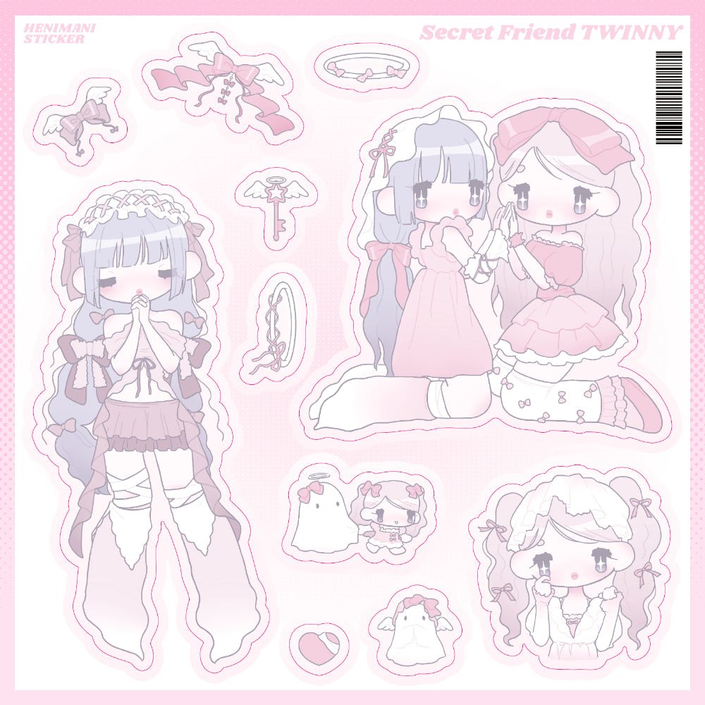 [HM32] NEW Henimani 'Secret Friend TWINNY' Sticker Sheet - Henimani__korean_sticker_stationery