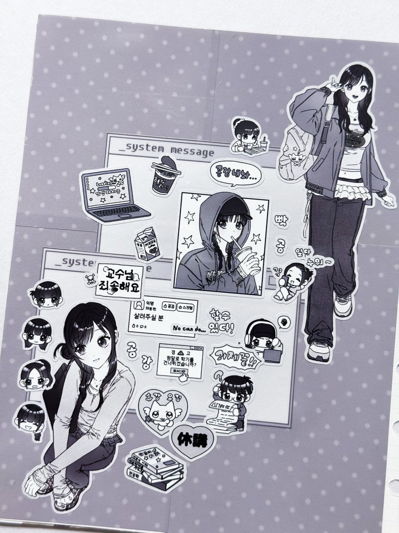 [HM33] NEW Henimani 'Campus Life' Sticker Sheet - Henimani__korean_sticker_stationery