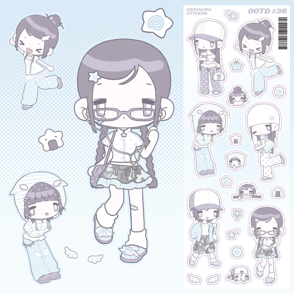 [HM35] NEW Henimani 'OOTD 36/37/38' Sticker Sheet (options) - Henimani_HM35S1 - 36_korean_sticker_stationery