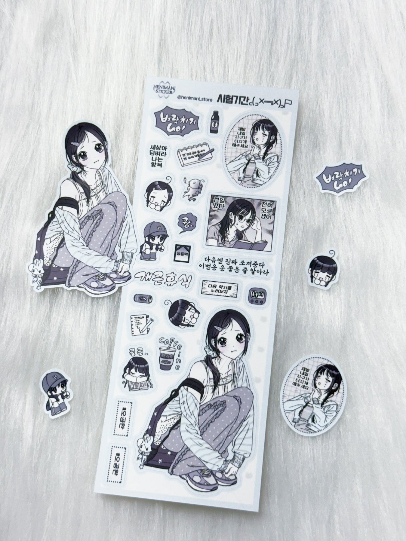 [HM36] NEW Henimani 'Exam Season' Sticker Sheet - Henimani__korean_sticker_stationery