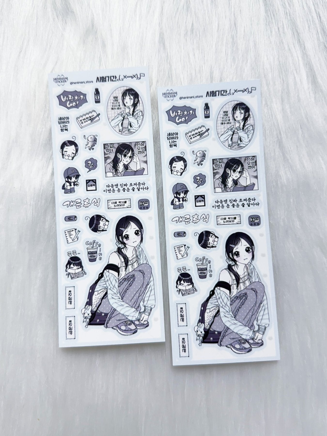 [HM36] NEW Henimani 'Exam Season' Sticker Sheet - Henimani__korean_sticker_stationery