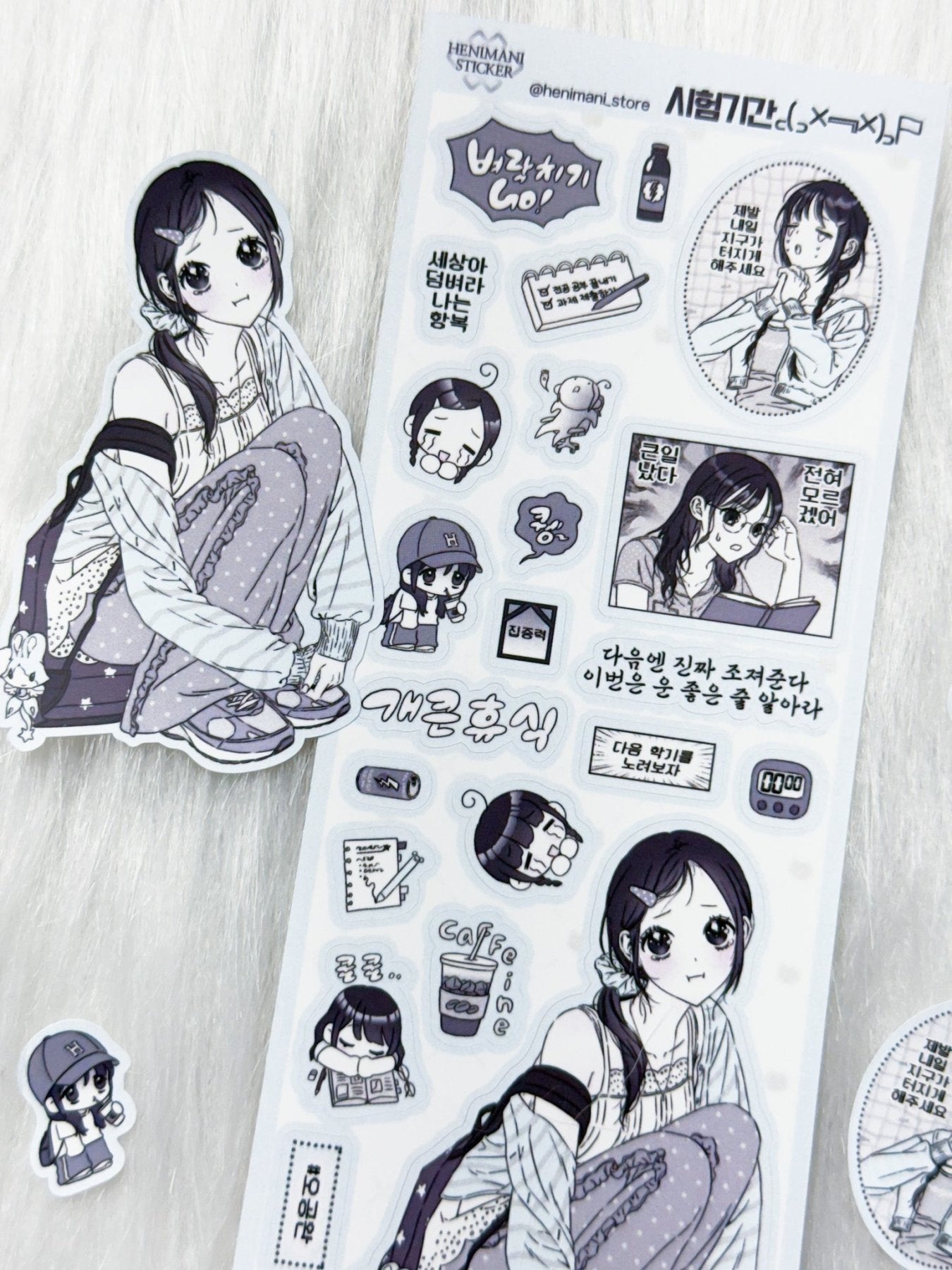 [HM36] NEW Henimani 'Exam Season' Sticker Sheet - Henimani__korean_sticker_stationery