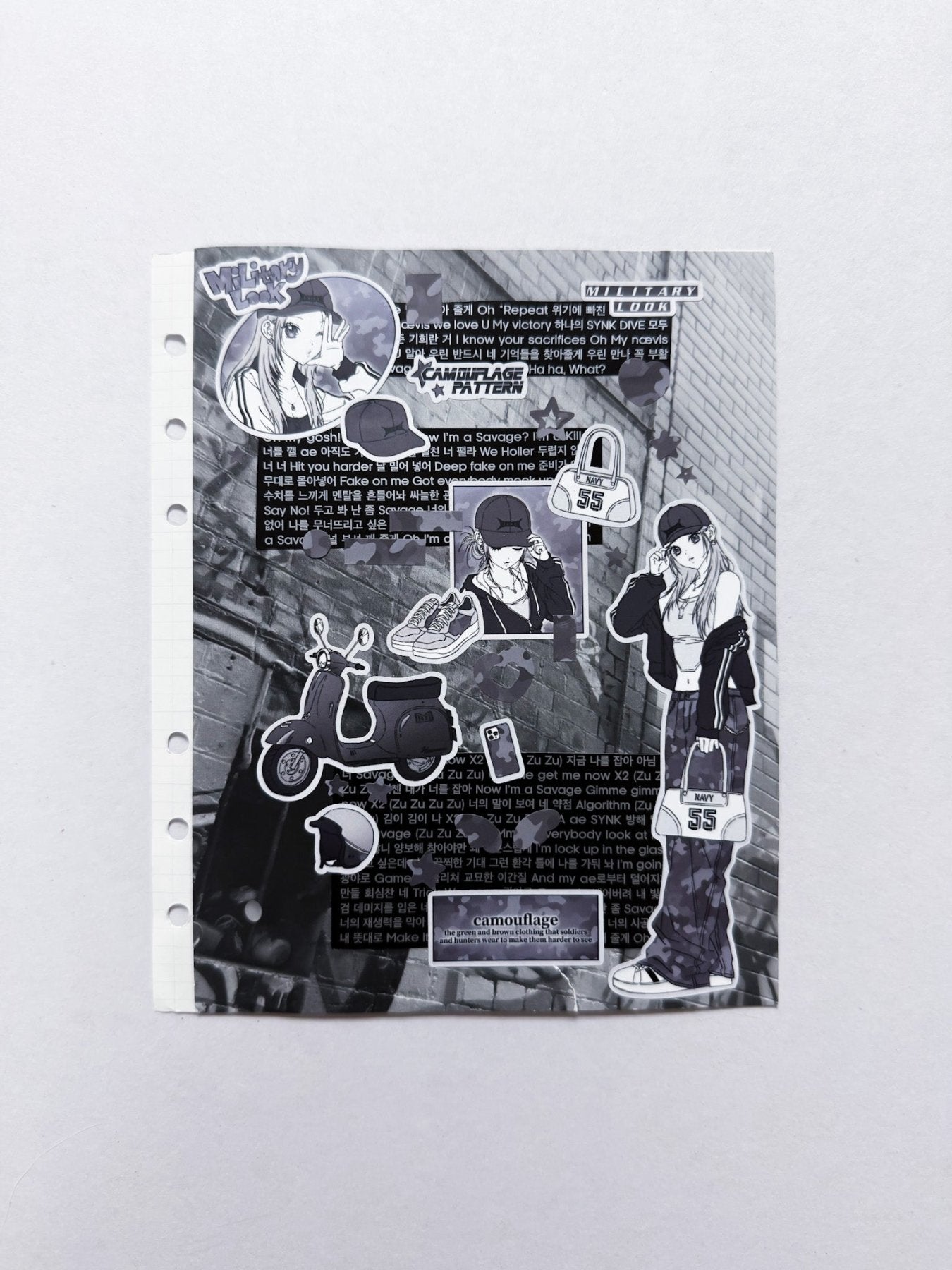 [HM38] NEW Henimani 'CAMOUFLAGE' Sticker Sheet - Henimani__korean_sticker_stationery
