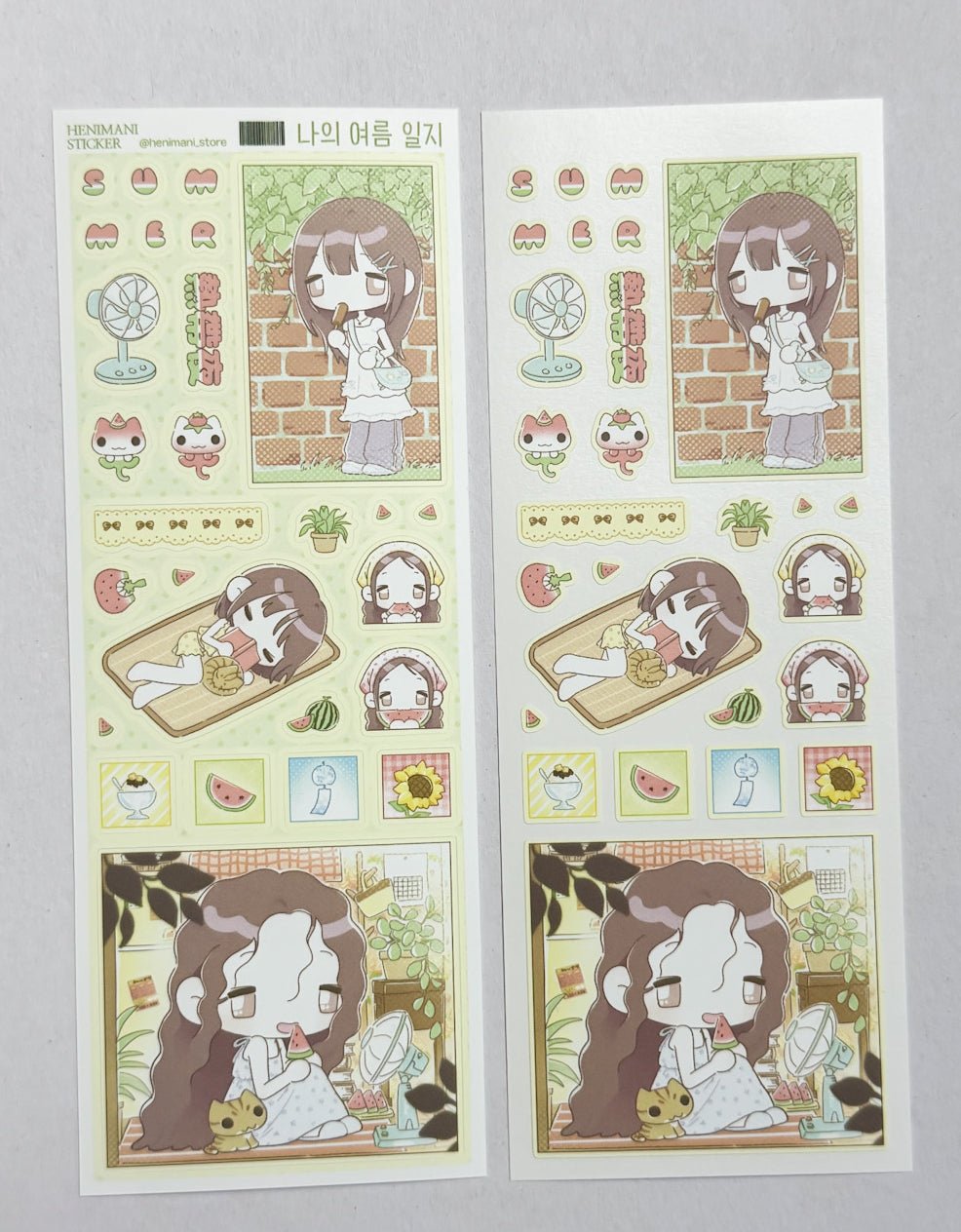 [HM39] NEW Henimani 'My Summer Journal' Sticker Sheet - Henimani__korean_sticker_stationery