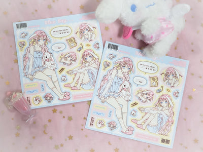 [HM45] NEW Henimani 'Blue Day' Sticker Sheet - Henimani__korean_sticker_stationery