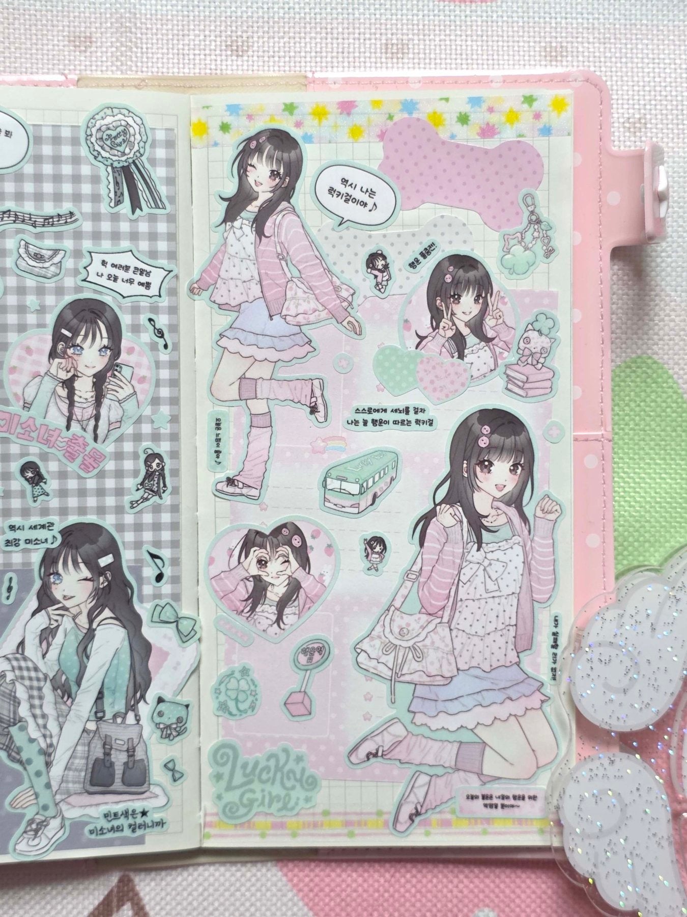 [HM49] NEW Henimani 'Lucky Girl' Sticker Sheet -Henimani__korean_sticker_stationery