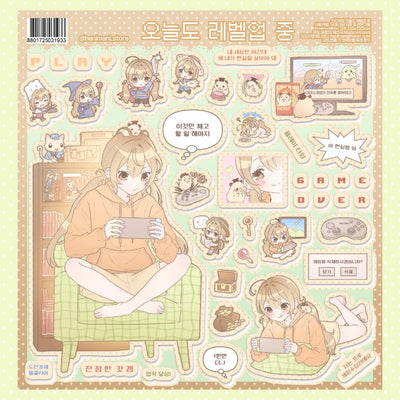 [HM49] NEW Henimani 'Still leveling up!' Sticker Sheet -Henimani__korean_sticker_stationery
