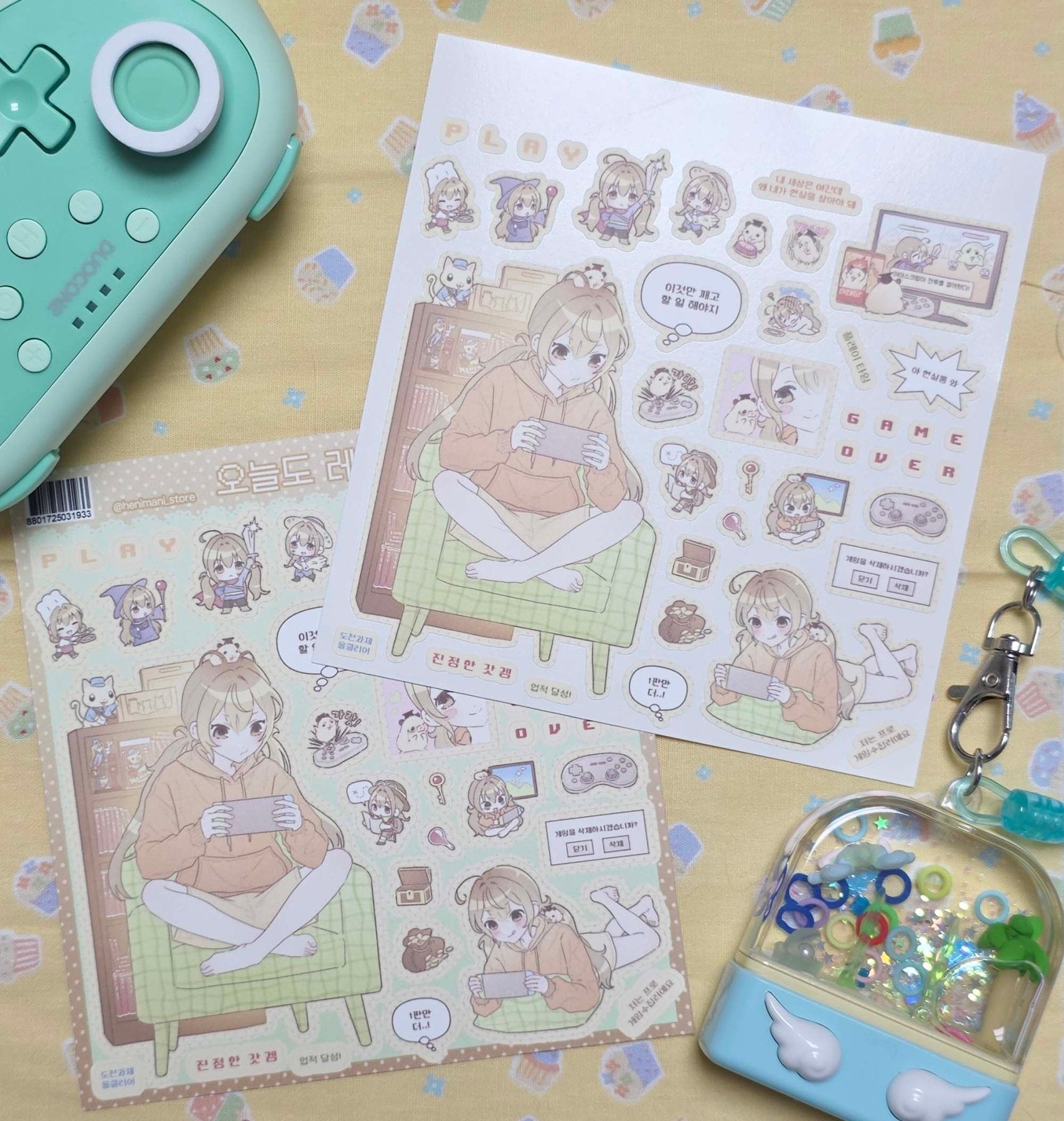 [HM49] NEW Henimani 'Still leveling up!' Sticker Sheet -Henimani__korean_sticker_stationery