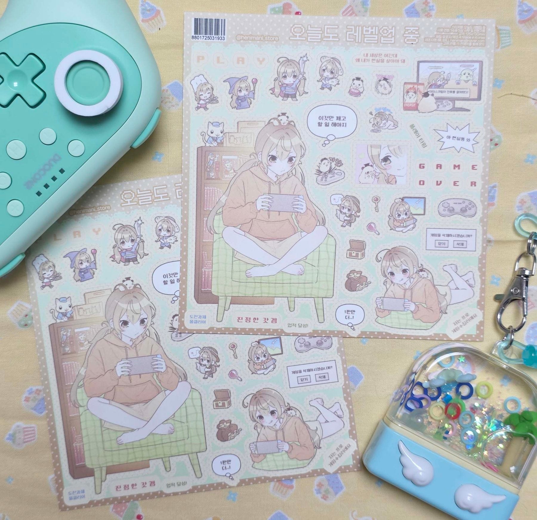 [HM49] NEW Henimani 'Still leveling up!' Sticker Sheet -Henimani__korean_sticker_stationery