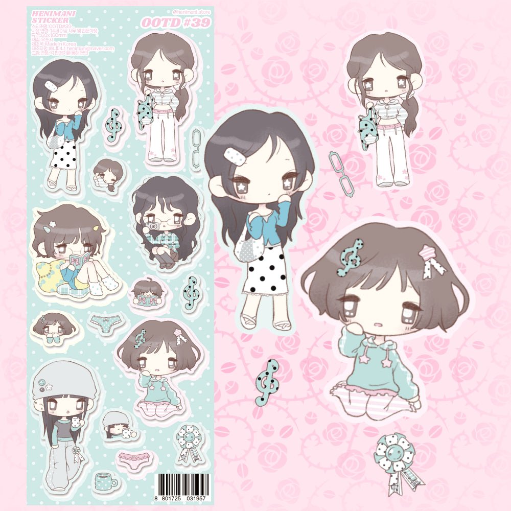 [HM50] NEW Henimani 'OOTD 39' Sticker Sheet -Henimani__korean_sticker_stationery